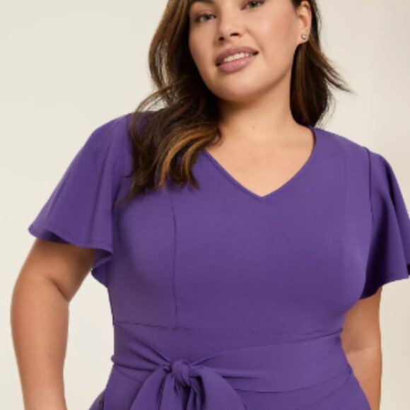 BLACK Lane Bryant Black Lena High Low Scuba Dress - 26 EUC BLACK - Picture 11 of 14